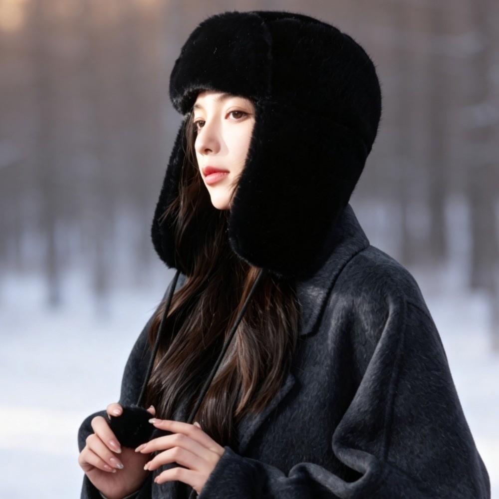Trapper Hat Ear Flap - Chapéu de poliéster quente com aba