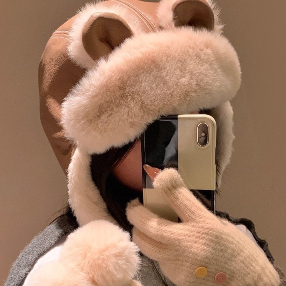 Winter Trapper Hat - Chapéu Ushanka Feminino Quente de Inverno